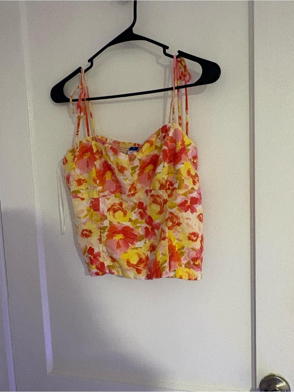 Old Navy Floral Tie-Shoulder Bustier Cami in Pink & Yellow